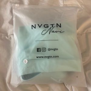 NVGTN Aqua Open Back Tee (Size L) NWT